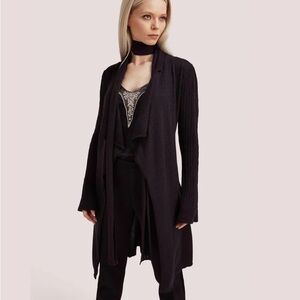 Aritzia Talula Black Waterfall Open Cardigan size medium